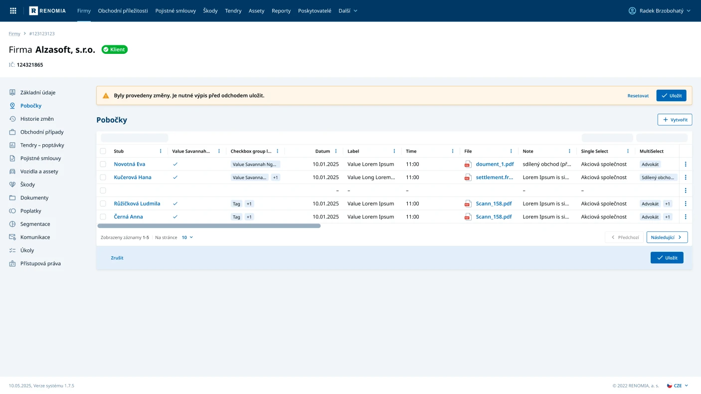 The redesigned Renomia RIS system as a clean, web-based responsive application.