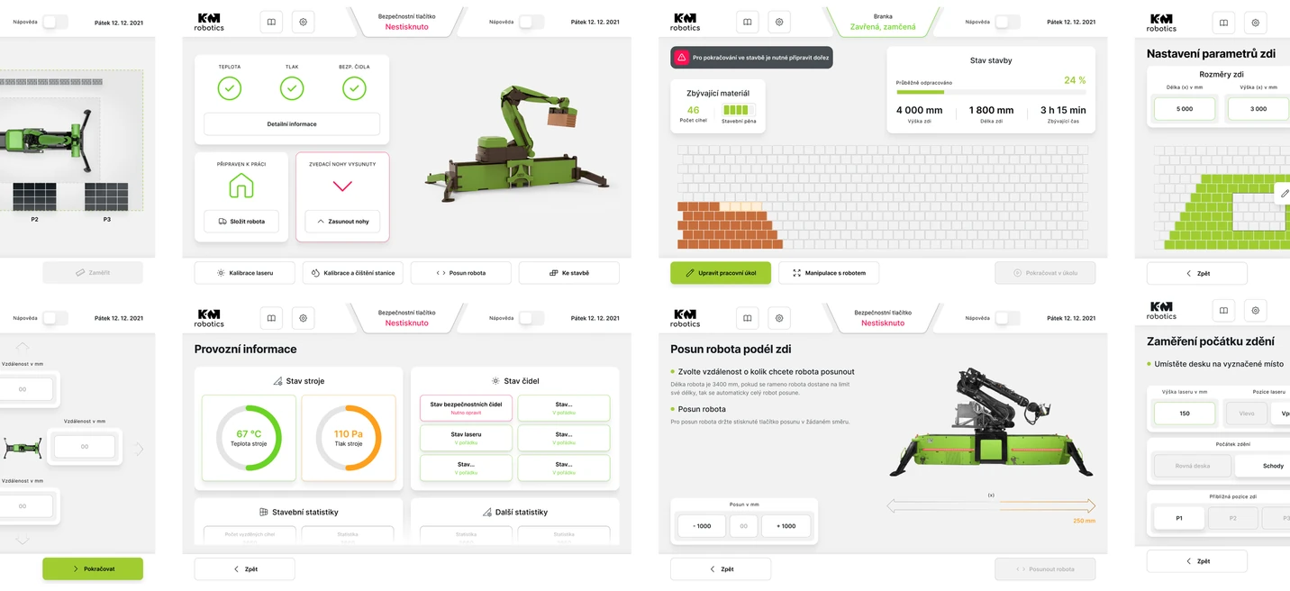 Some of the hundreds of screens and states designed for the application.